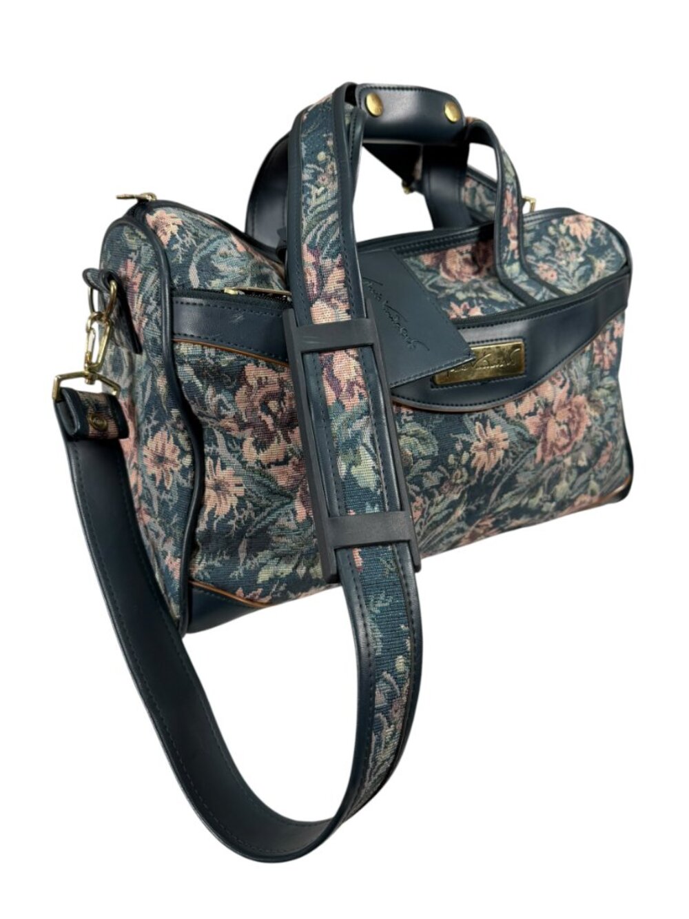 Vintage Floral Tapestry Weekender Carpet Bag Style Gloria Vanderbilt